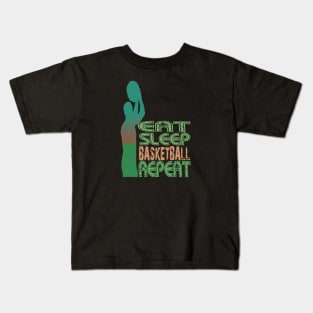 Eat sleep basketball repeat Kids T-Shirt